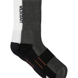 Wildcraft Unisex Grey and Black Pack of 2 Antimicrobial Calf Length Socks image 2