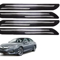 SCA Rubber Car Side Bumper Protector Guard with Double Chrome Strip for Honda Accord New Model Black (Set of 4)-picture-32