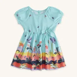 Pantaloons Baby Aqua Blue Cotton Printed Dress-picture-30