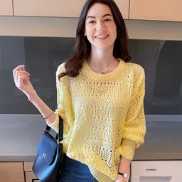 StyleCast Women Self design Round Neck Pullover-image-6