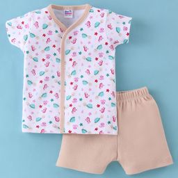 Ben Benny Single Jersey Half Sleeves Night Suit Sea Life  Print - Tan-picture-6