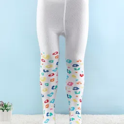 cute walk by babyhug Cutewalk by Babyhug Anti Bacterial Footed Tight Abstract Design - White-picture-24