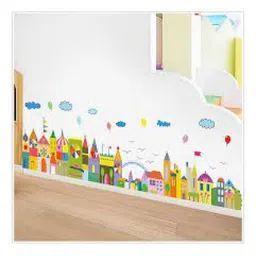 JAAMSO ROYALS Cartoon City Kid Nursery Wall Sticker for Home Décor (50 CM X 70 CM)-image-14
