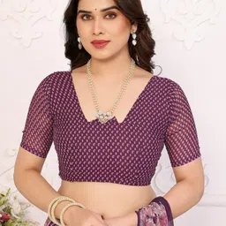 LeeliPeeri Designer Floral Poly Georgette Saree image 4