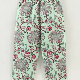 Babyhug Full Sleeves Kurta Pajama Set With Waistcoat Printed - Green image 2