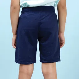 NUSYL Cotton Blend Lets Play Text Printed Shorts - Navy Blue image 3