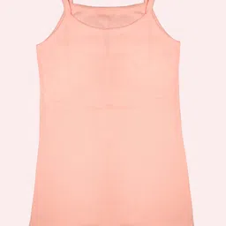 Kiddopanti Cotton Pack Of 3 Sleeveless Solid Camisoles - Peach Green & Blue image 5