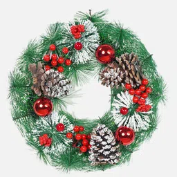 Little Surprise Box LLP Green & Red Artificial Christmas wreath for Door Wall-picture-19