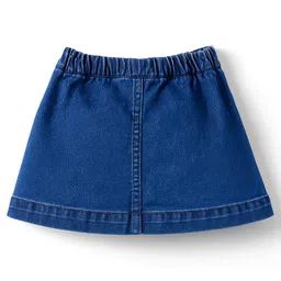 Babyhug Disney Single Jersey Knit Half Sleeves Top & Denim Skirt Set With Aristocrats Marie Graphics - Pink & Blue image 5