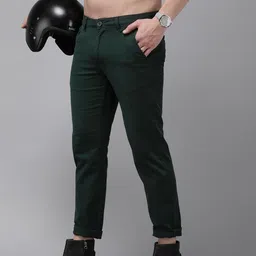 The Roadster Life Co. Men Solid Mid-Rise Smart Casual Chinos Trousers-image-19