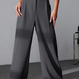 BROADSTAR Women Loose Fit High-Rise Easy Wash Stretchable Loose Fit Trousers-picture-21