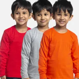 Friskers Kids Multicolor Cotton Full Sleeves T-Shirt (Pack of 3)-picture-12