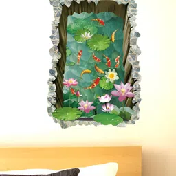 INDIAN ROYALS Green & Pink Printed Self-Adhesive & Durable Wall Sticker-image-41