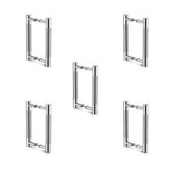 Implemental A8569 304.8 mm (12 Inch) Stainless Steel Chrome H Type Glass Door Pipe Pull Handle (Pack of 10) image 2