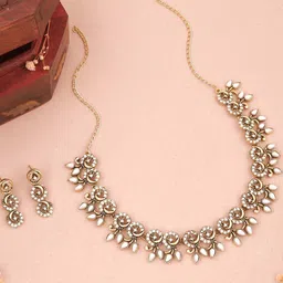 Lyriss Gold-Plated American Diamond Stones Studded Jewellery Set image 3