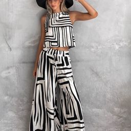 JC Mode Printed Round Neck Top With Trousers Co-Ords-picture-21