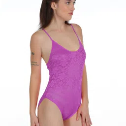 samvar Women Purple,Green Net Lace Baby Doll Hot Nighties Honeymoon Dress Newly Married Couples image 5