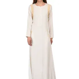 PATRORNA White & Gold Color-Block Gown-image-23