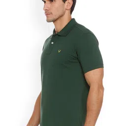 Allen Solly Men Green Solid Polo Collar T-shirt image 5