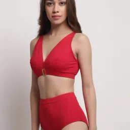 aoba Erotissch Red Plain Bikini Set image 3