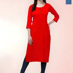 Coft Selection Of 2 Round Neck Three-Quarter Sleeves Straight Kurta-image-80