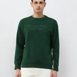U.S. Polo Assn. Green Cotton Regular Fit Logo Printed Sweatshirt-picture-13