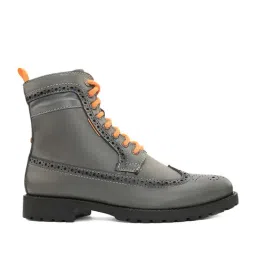 Alberto Torresi Men's Grey Brogue Boots-image-61