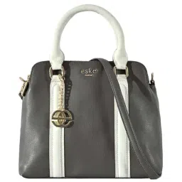 Eske Sienna Grey Vanilla Solid Large Handbag-image-7