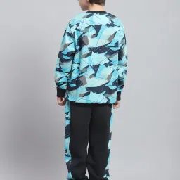 Monte Carlo Kids Blue Printed Full Sleeves Tracksuit image 2