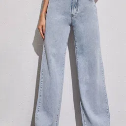 NU CLOTHS Women Comfort Wide Leg High-Rise Stretchable Jeans-picture-47