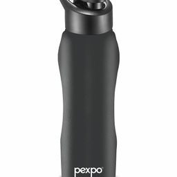 Pexpo Bistro Stainless Steel Fridge Cooling/Sports Sipper Water Bottle 1 Litre, Black|Single Walled|Easy Grip | Home, Office, Gym, School, Yoga, Trekking, Men, Women & Kids-picture-47