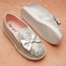boyz n galz Sequin Embellished &Bow Applique Detailed Shoes - Sliver-picture-15