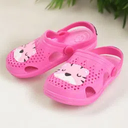 Yellow Bee Tiger Face Applique Detailed Perforated Slingback Clogs - Pink-picture-23