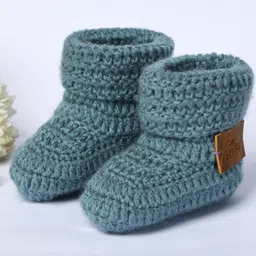 Funkrafts Handmade Crochet Solid Booties - Grey-image-58