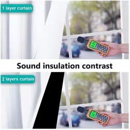 BFAM White Set of 2 Black Out Long Door Curtain image 2