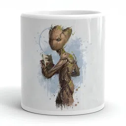 Mr UVD White & Green Graphic Printed Ceramic Glossy Mug 350 ml-picture-12