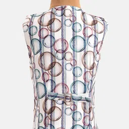 Mark & Mia Cotton Woven Full Sleeves 3 Piece Party Suit With Bubble Print & Bow - Teal Blue image 4