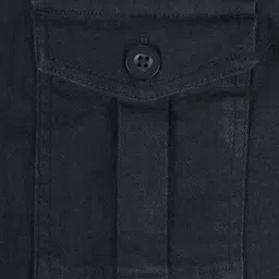 Kiddopanti Denim Woven Solid Shorts - Black image 5