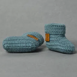 Funkrafts Handmade Crochet Solid Booties - Grey image 5