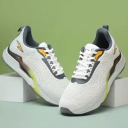Asian Men's POWERPLAY-23 White, Grey & Yellow Running Shoes-image-45