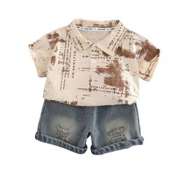StyleCast x Revolte Boys Printed Shirt Collar Pure Cotton T-shirt With Shorts-picture-47