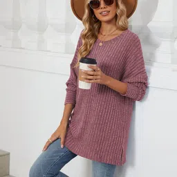 HERE&NOW Women Fuchsia Sweaters image 2