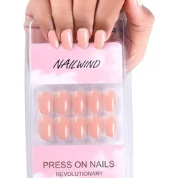 NAILWIND Set Of 24 Press On Nails - Peach-Color - V-36-picture-47
