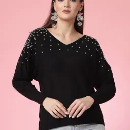Mafadeny Black Embellished Sweater-image-1