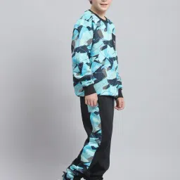 Monte Carlo Kids Blue Printed Full Sleeves Tracksuit image 4