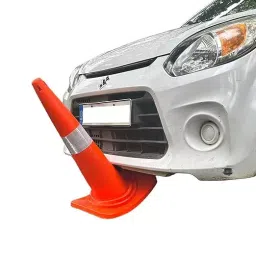 Ladwa 750 mm 2 Kg Flexible Orange Traffic Cone with Reflective Strip (Pack of 2) image 3