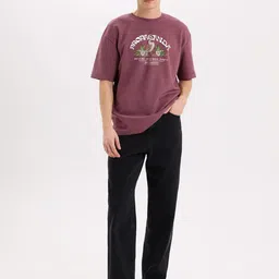 MISCHIEF MONKEY Men Graphic Printed Round Neck Cotton Oversized T-shirt image 3