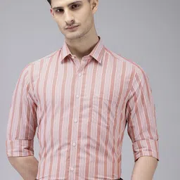 Arrow Pure Cotton Manhattan Slim Fit Opaque Striped Formal Shirt-picture-34