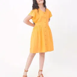 Edheads Kids Yellow Cotton Regular Fit Dress-picture-44