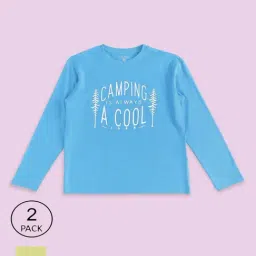 Pantaloons Baby Kids Blue & Yellow Cotton Printed Full Sleeves T-Shirt-image-24